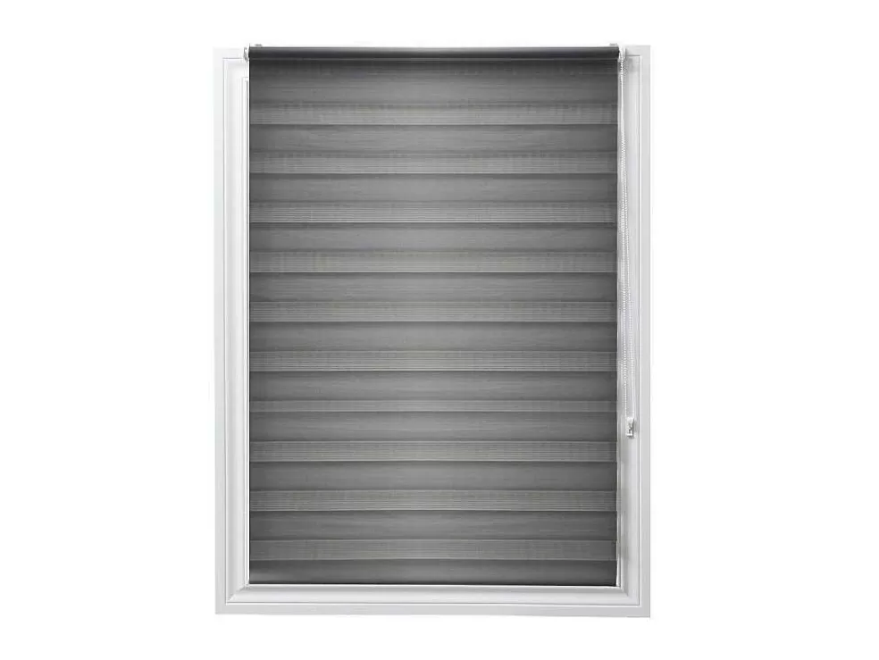 Vente-unique Estore De Rolo Dia/Noite Em Poliester - 120 X 180 Cm - Cinza - Barili* Persianas De Interior