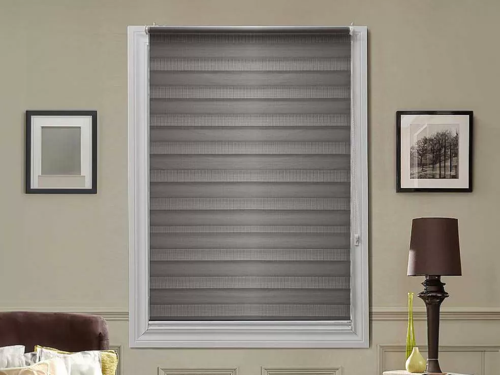 Vente-unique Estore De Rolo Dia/Noite Em Poliester - 120 X 180 Cm - Cinza - Barili* Persianas De Interior
