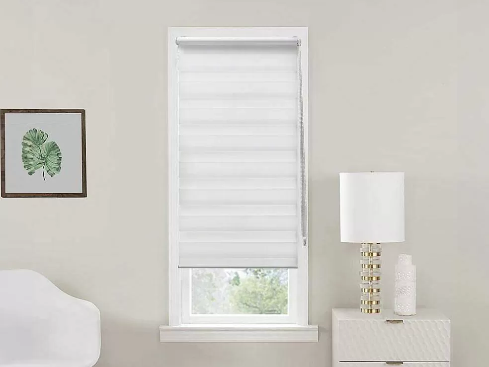 Vente-unique Estore Enrolador Dia/Noite Em Poliester - 60 X 180 Cm - Branco - Barili* Persianas De Interior