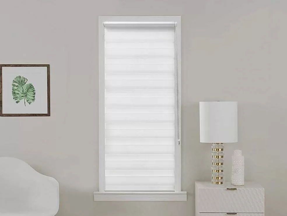 Vente-unique Estore Enrolador Dia/Noite Em Poliester - 60 X 180 Cm - Branco - Barili* Persianas De Interior