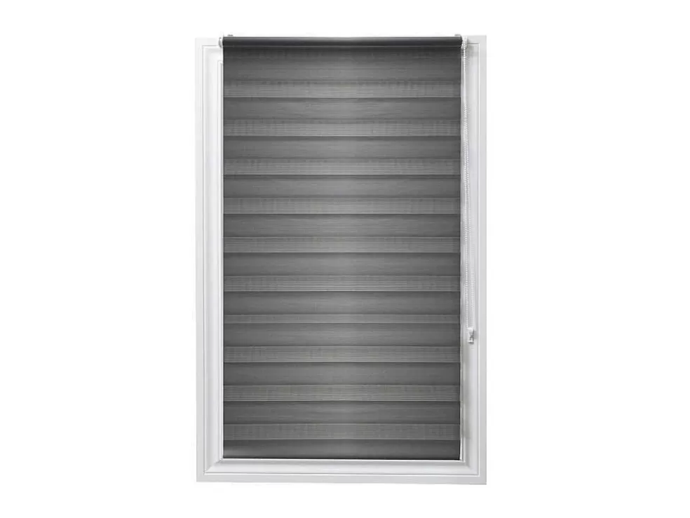 Vente-unique Estore Enrolador Dia/Noite Em Poliester - 90 X 180 Cm - Cinza - Barili* Persianas De Interior