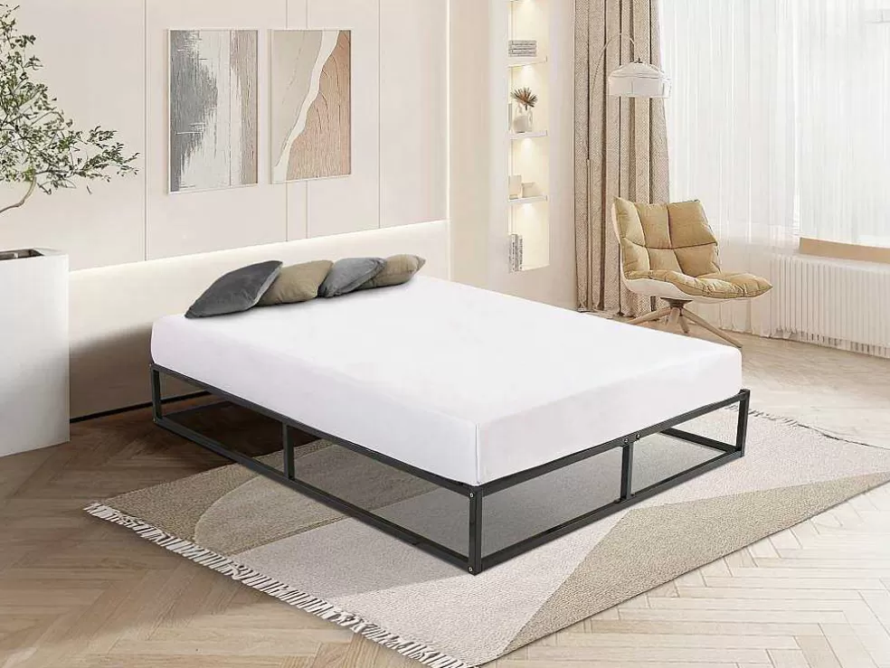 Ysmée Estrado Com Estrutura De Ripas Em Metal 140X190 Cm, 2X19 Ripas Preto - Rammus Da Ysmee* Sommier