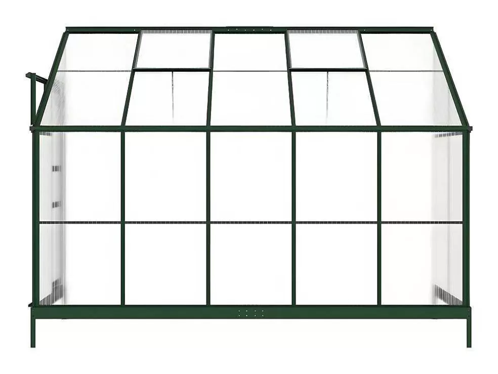 EXPERTLAND Estufa De Jardim Com Apoio De Parede Em Policarbonato De 3.7 M Calice Ii Com Base - Verde* Estufas De Jardim