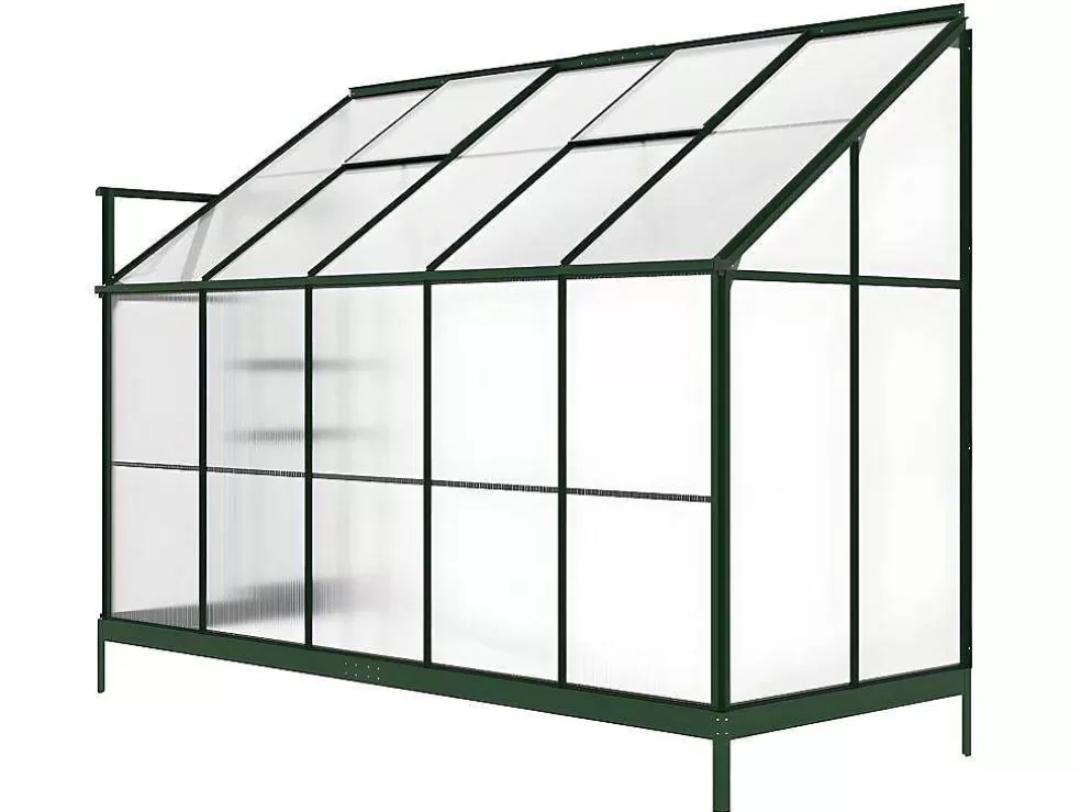EXPERTLAND Estufa De Jardim Com Apoio De Parede Em Policarbonato De 3.7 M Calice Ii Com Base - Verde* Estufas De Jardim