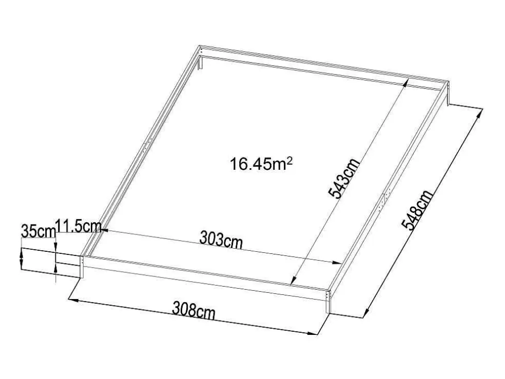 EXPERTLAND Estufa De Jardim Em Policarbonato De 16,8 M Com Base - Ixora* Estufas De Jardim
