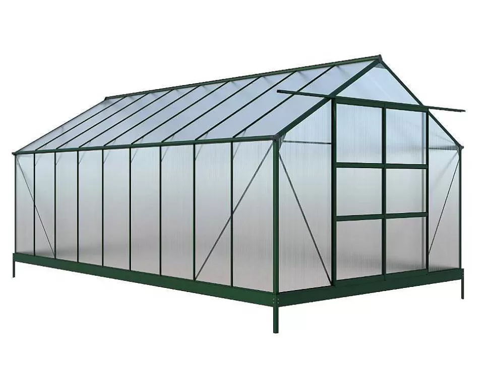 EXPERTLAND Estufa De Jardim Em Policarbonato De 16,8 M Com Base - Ixora* Estufas De Jardim