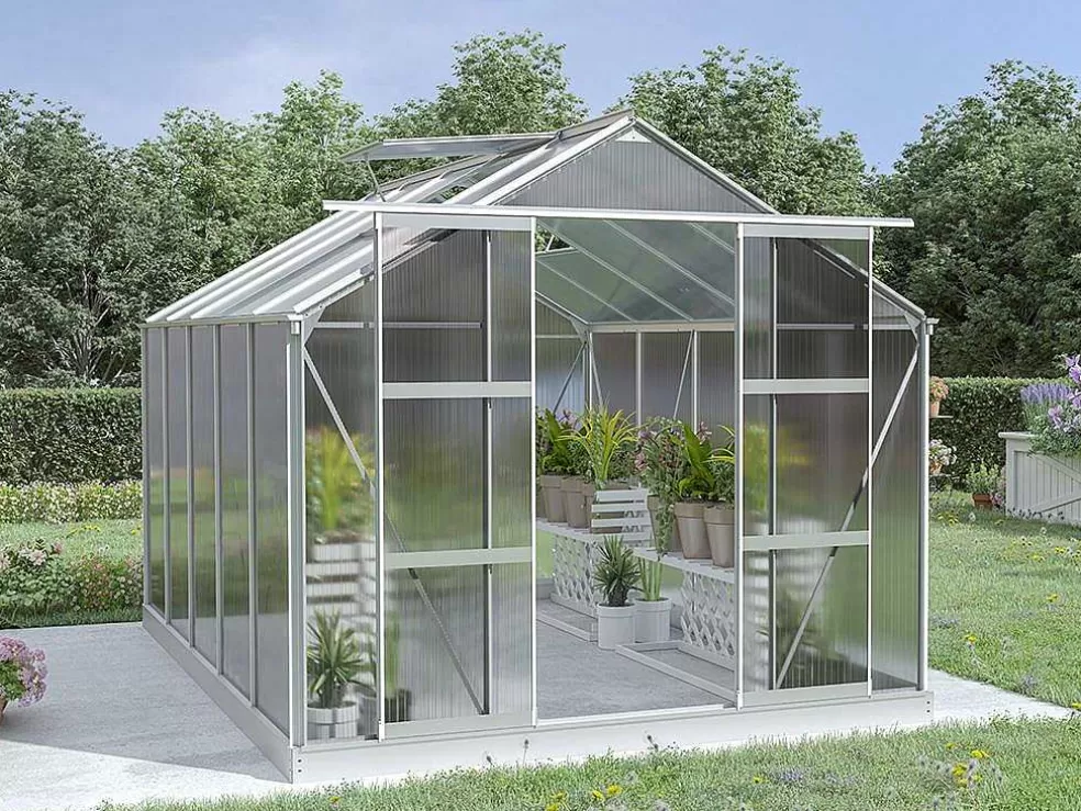 EXPERTLAND Estufa De Jardim Em Policarbonato De 9 M Corolle Ii Com Base* Estufas De Jardim