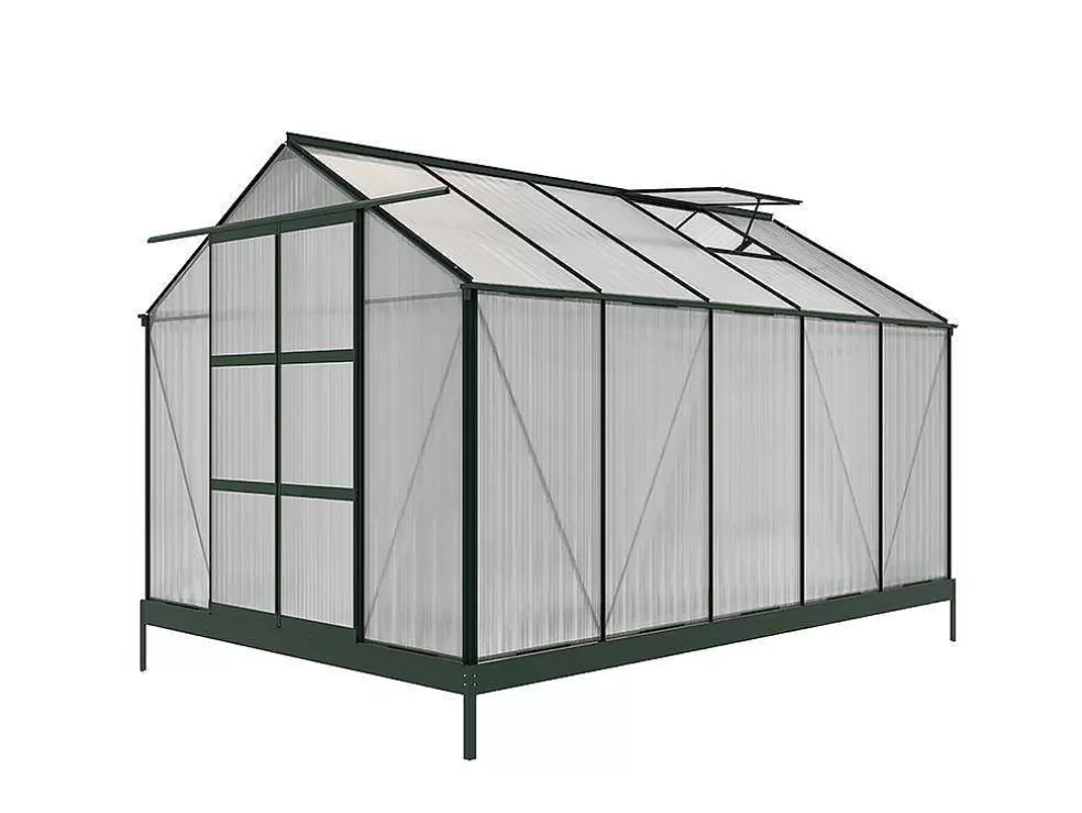 EXPERTLAND Estufa De Jardim Em Policarbonato De 9 M Corolle Ii Com Base - Verde* Estufas De Jardim