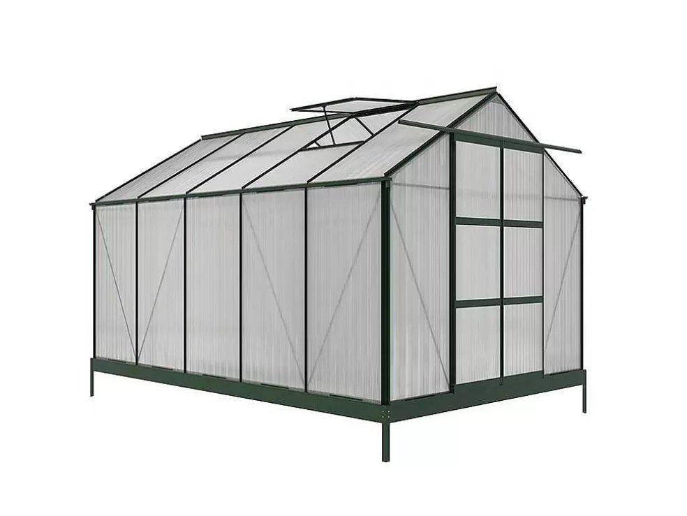 EXPERTLAND Estufa De Jardim Em Policarbonato De 9 M Corolle Ii Com Base - Verde* Estufas De Jardim