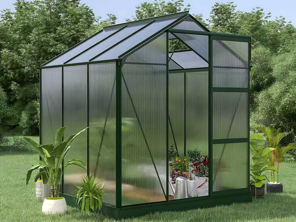 EXPERTLAND Estufa De Jardim Em Policarbonato De 3,4 M Giardina Com Base* Estufas De Jardim