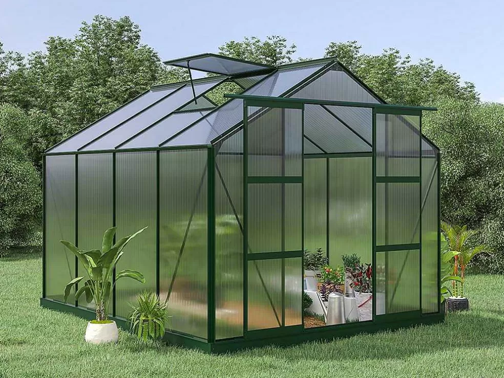 EXPERTLAND Estufa De Jardim Em Policarbonato De 7.5 M Greenea Ii Com Base* Estufas De Jardim
