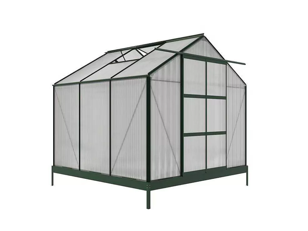 EXPERTLAND Estufa De Jardim Em Policarbonato De 5.9M Anissa Com Base* Estufas De Jardim