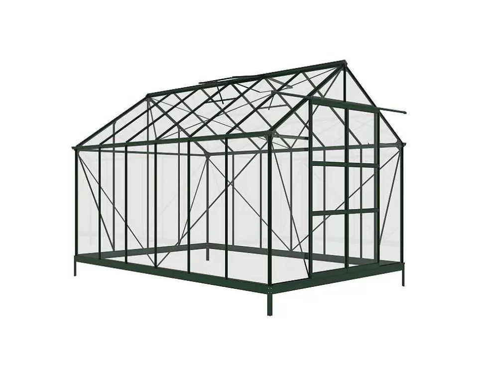 EXPERTLAND Estufa De Jardim Em Vidro Temperado 4 Mm Verde Kit De Ancoragem 9 M - Oteria* Estufas De Jardim