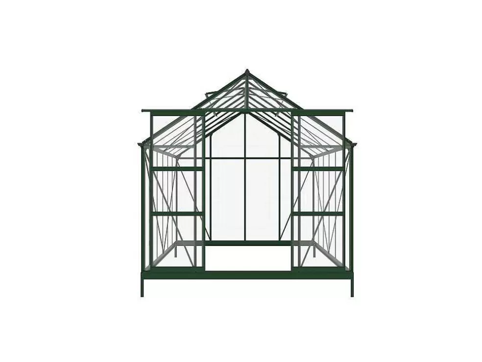 EXPERTLAND Estufa De Jardim Em Vidro Temperado 4 Mm Verde Kit De Ancoragem 9 M - Oteria* Estufas De Jardim