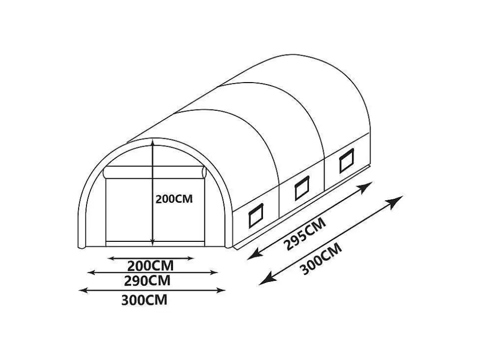 EXPERTLAND Estufa Em Tunel Ipomea 9M - Comp.300 X Larg.300 X Alt.200 Cm* Estufas De Jardim
