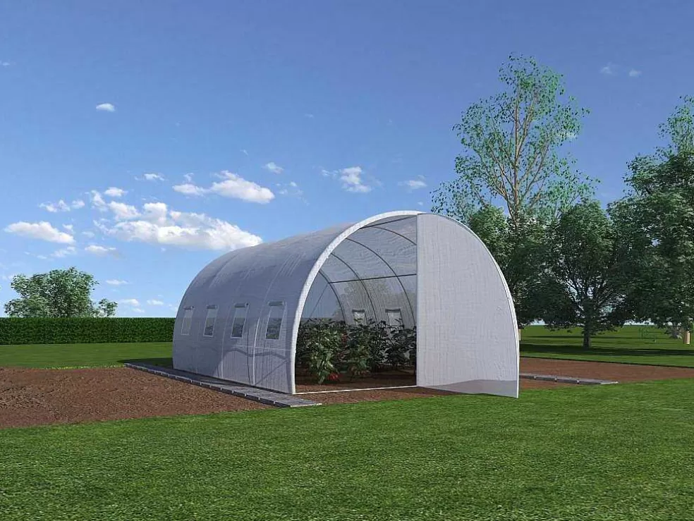 EXPERTLAND Estufa Estilo Tunel Com Estrutura Em Aco E Porta 12 M , C300 X L400 X A200 Cm - Alocasia* Estufas De Jardim