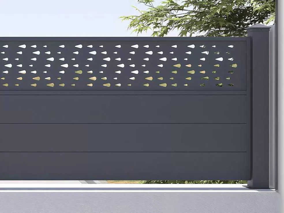 EXPERTLAND Extensao De Cerca De Pousar A89Xl178,3 Cm Aluminio Antracite Com Motivos - Bazio* Canico E Cerca