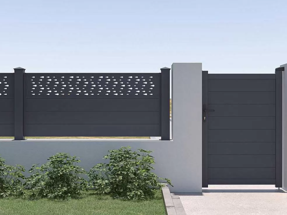 EXPERTLAND Extensao De Cerca De Pousar A89Xl178,3 Cm Aluminio Antracite Com Motivos - Bazio* Canico E Cerca