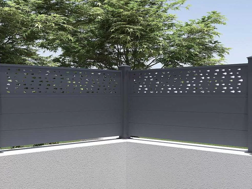 EXPERTLAND Extensao De Cerca De Pousar A89Xl178,3 Cm Aluminio Antracite Com Motivos - Bazio* Canico E Cerca