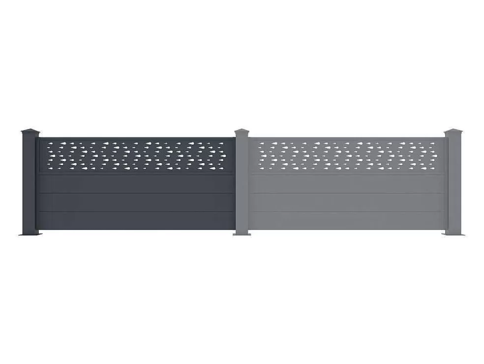 EXPERTLAND Extensao De Cerca De Pousar A89Xl178,3 Cm Aluminio Antracite Com Motivos - Bazio* Canico E Cerca