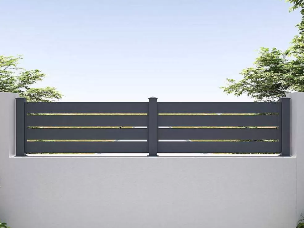EXPERTLAND Extensao De Cerca De Pousar Perfurada A80,3Xl178,3 Cm Aluminio Antracite - Primo* Canico E Cerca