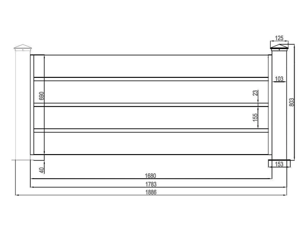 EXPERTLAND Extensao De Cerca De Pousar Perfurada A80,3Xl178,3 Cm Aluminio Antracite - Primo* Canico E Cerca