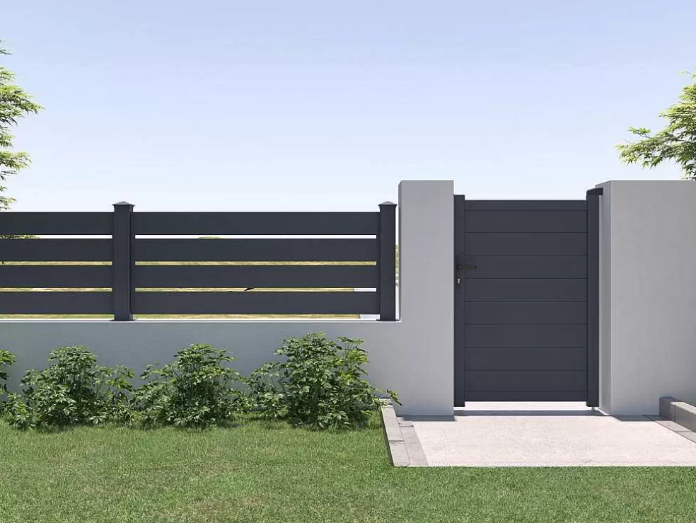 EXPERTLAND Extensao De Cerca De Pousar Perfurada A80,3Xl178,3 Cm Aluminio Antracite - Primo* Canico E Cerca