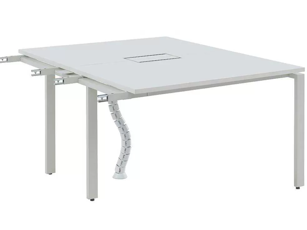 Workēa Extensao Para Mesa De Escritório De 2 Péssoas Branco C120 Cm - Downtown* Mobiliário De Escritório