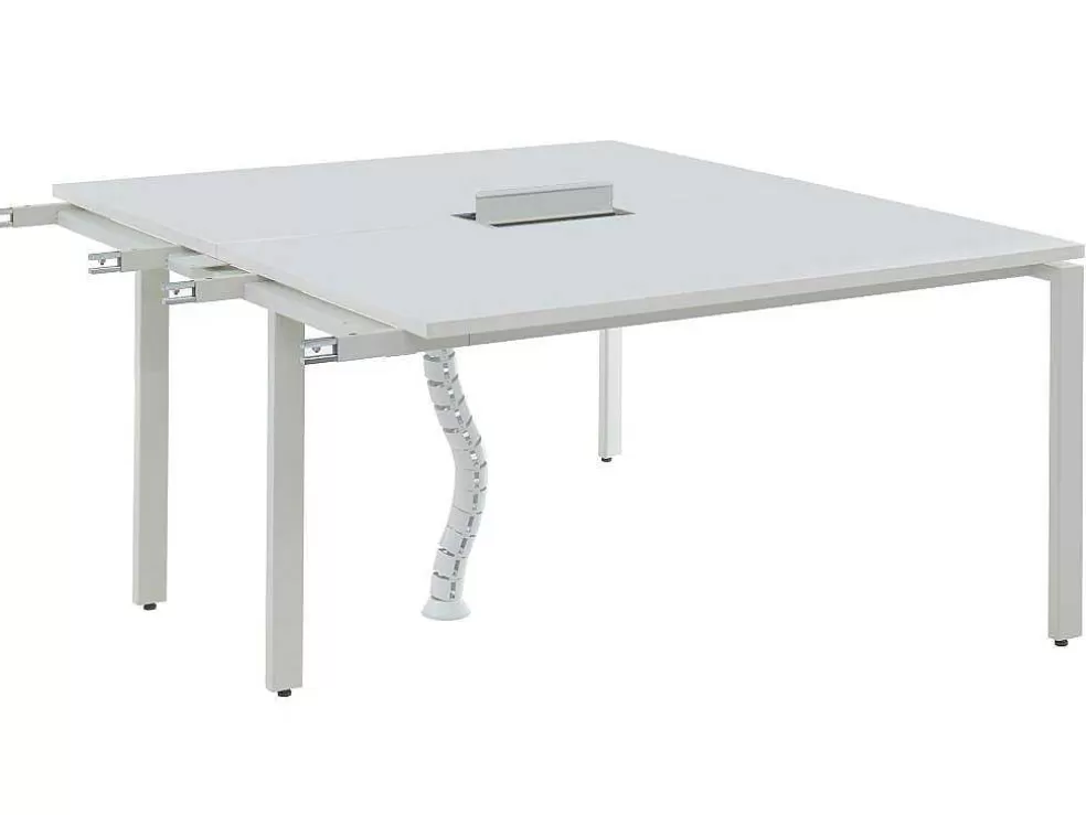 Workēa Extensao Para Mesa De Escritório De 2 Péssoas Branco C140 Cm - Downtown* Mobiliário De Escritório