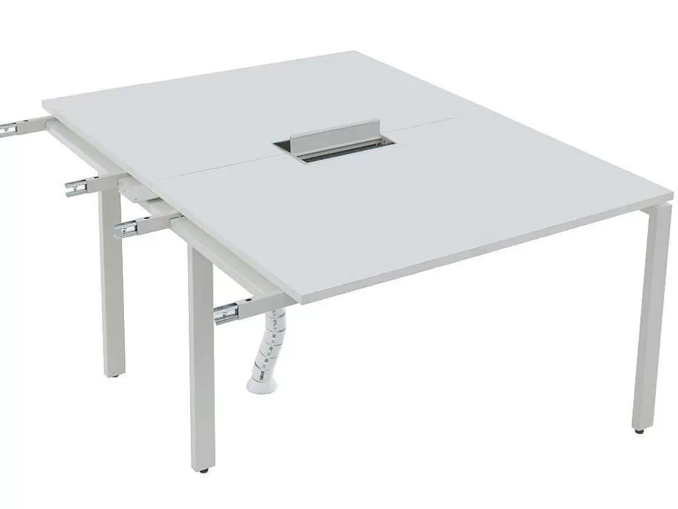 Workēa Extensao Para Mesa De Escritório De 2 Péssoas Branco C120 Cm - Downtown* Mobiliário De Escritório