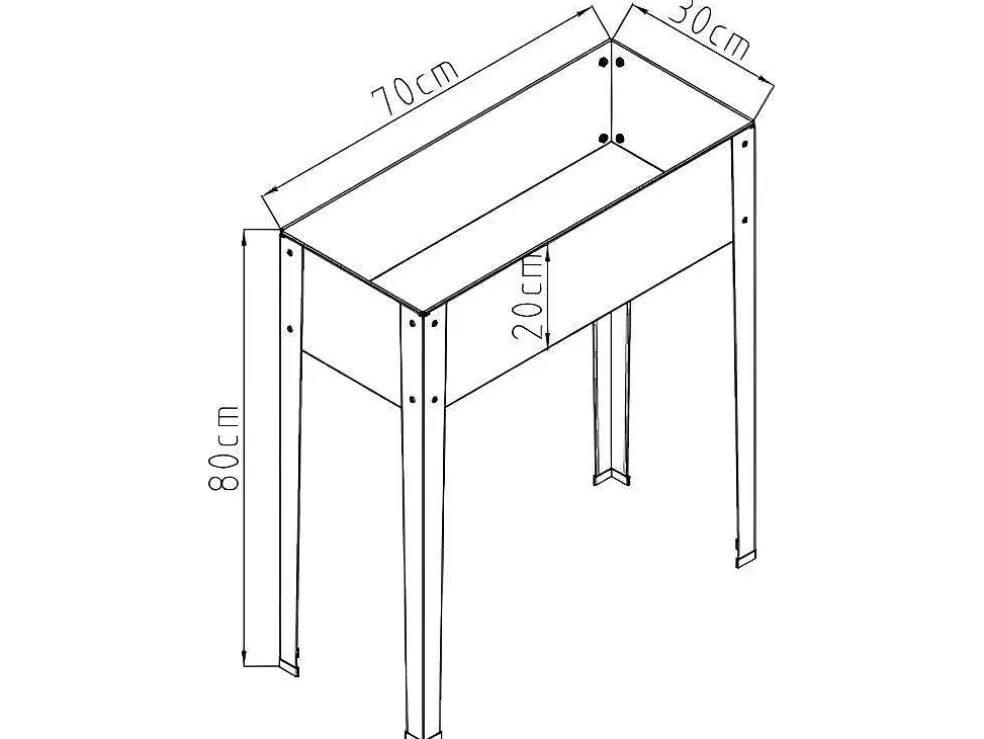 Vente-unique Floreira Com Pernas Em Aco Cinza De C70 X L30 X A80 Cm - Ygos* Floreira