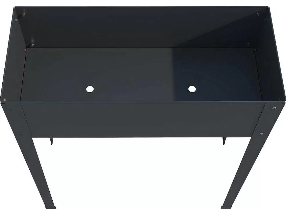 Vente-unique Floreira Com Pernas Em Aco Cinza De C70 X L30 X A80 Cm - Ygos* Floreira