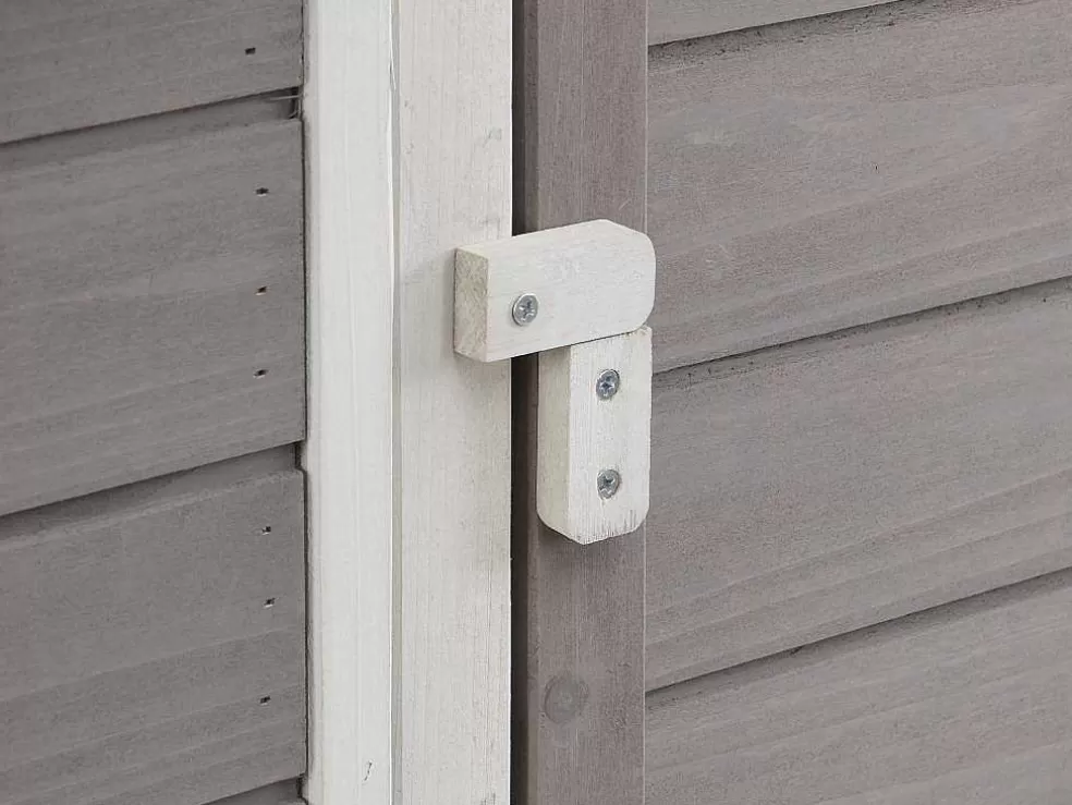 Vente-unique Galinheiro De Madeira Com Cercado, Para 4 Galinhas, C173 X L64 X A108 Cm Branco E Cinza - Levas* Acessórios Para Animais De Estimação