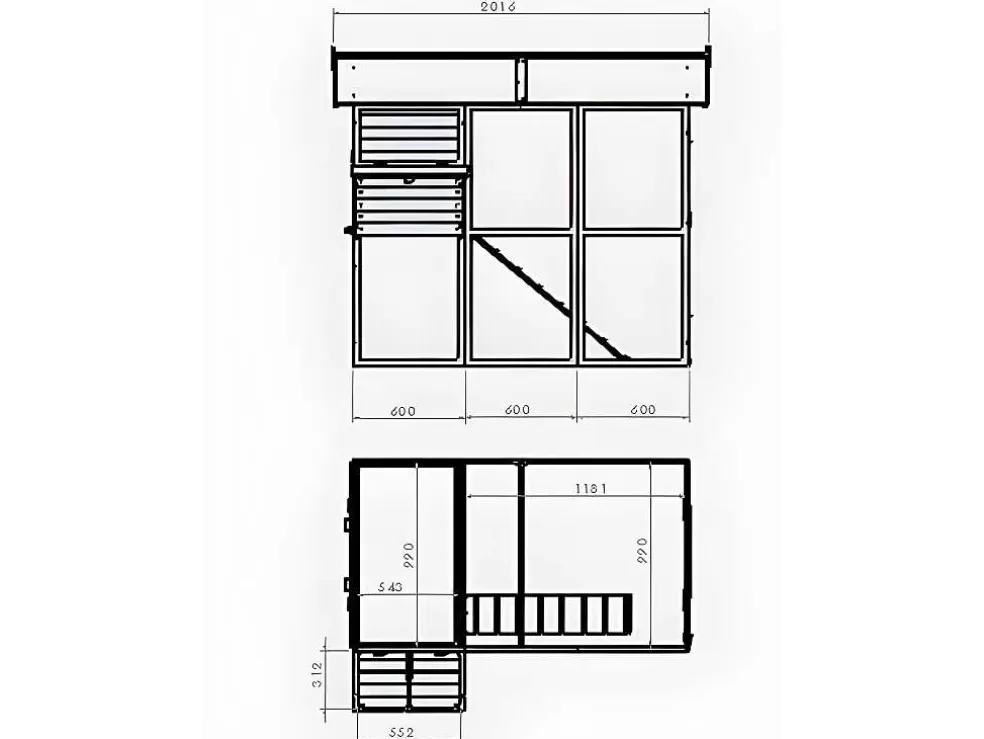 Vente-unique Galinheiro Em Madeira Com Cerca Para 8 Galinhas C. 201 X L. 142 X A. 171 Cm Natural - Gallus* Acessórios Para Animais De Estimação