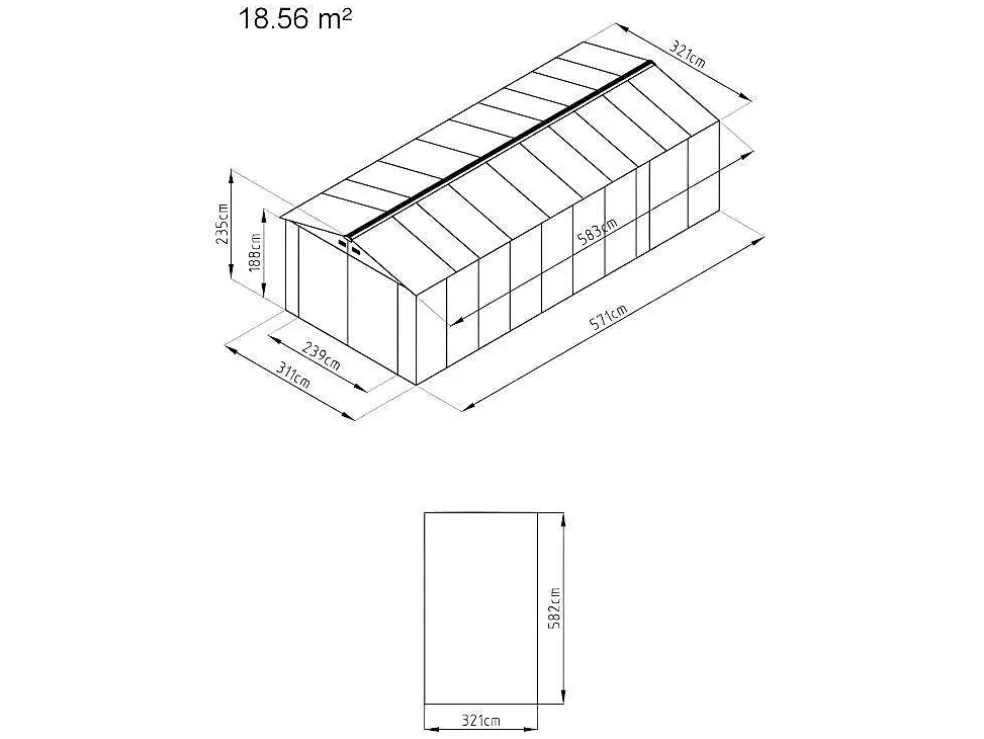 EXPERTLAND Garagem Em Aco Galvanizado Cinza 18,7 M - Neron* Garagem