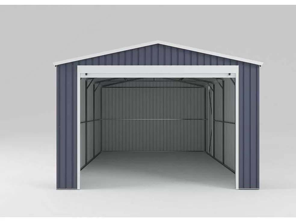 EXPERTLAND Garagem Em Aco Galvanizado Com Porta De Enrolar Cinza 19,5 M - Octou* Garagem