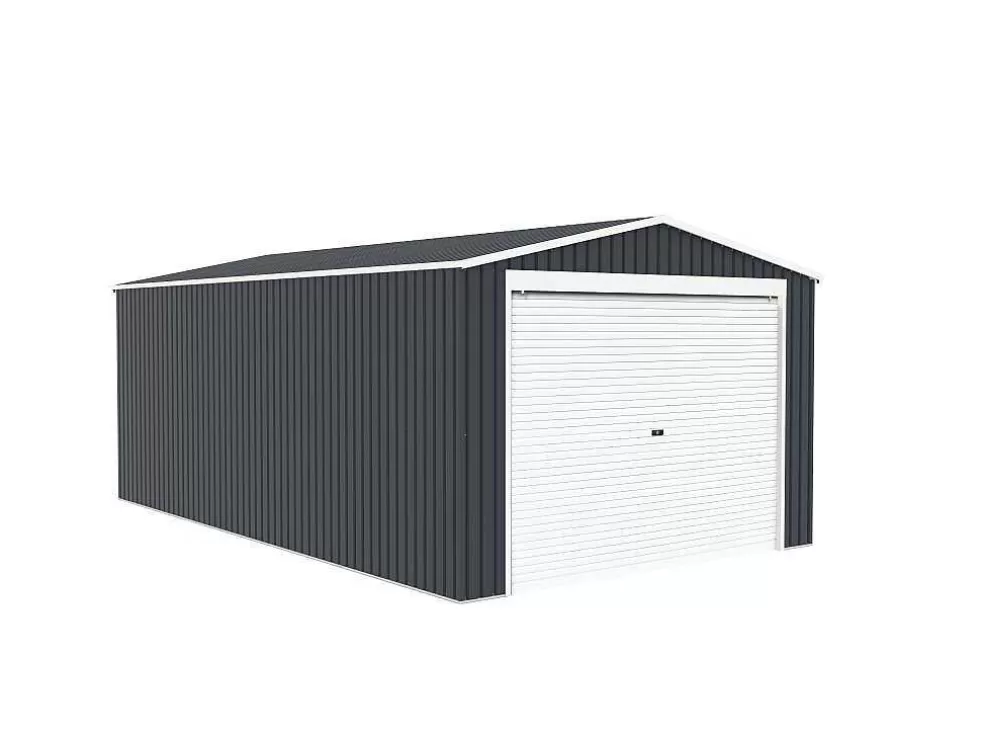 EXPERTLAND Garagem Em Aco Galvanizado Com Porta De Enrolar Cinza 19,5 M - Octou* Garagem