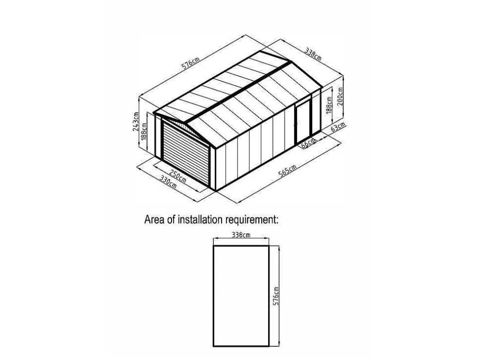 EXPERTLAND Garagem Em Aco Galvanizado Com Porta De Enrolar Cinza 19,5 M - Octou* Garagem