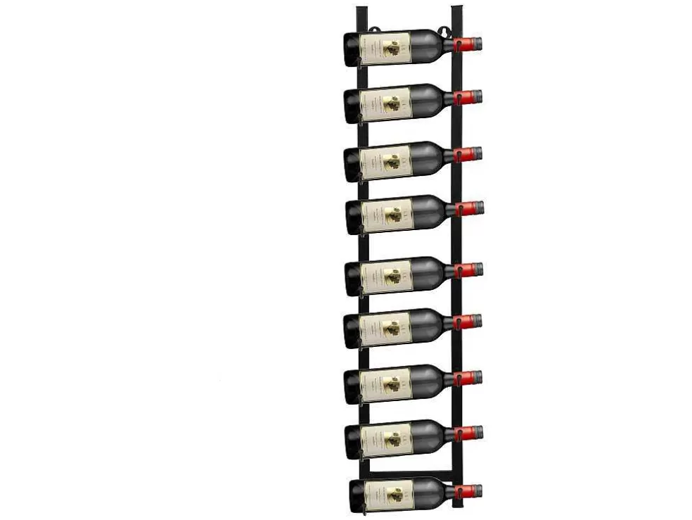 OZAIA Garrafeira De Parede, 9 Garrafas, L19 X A92 Cm Metal Preto - Routal* Acessórios De Arrumação