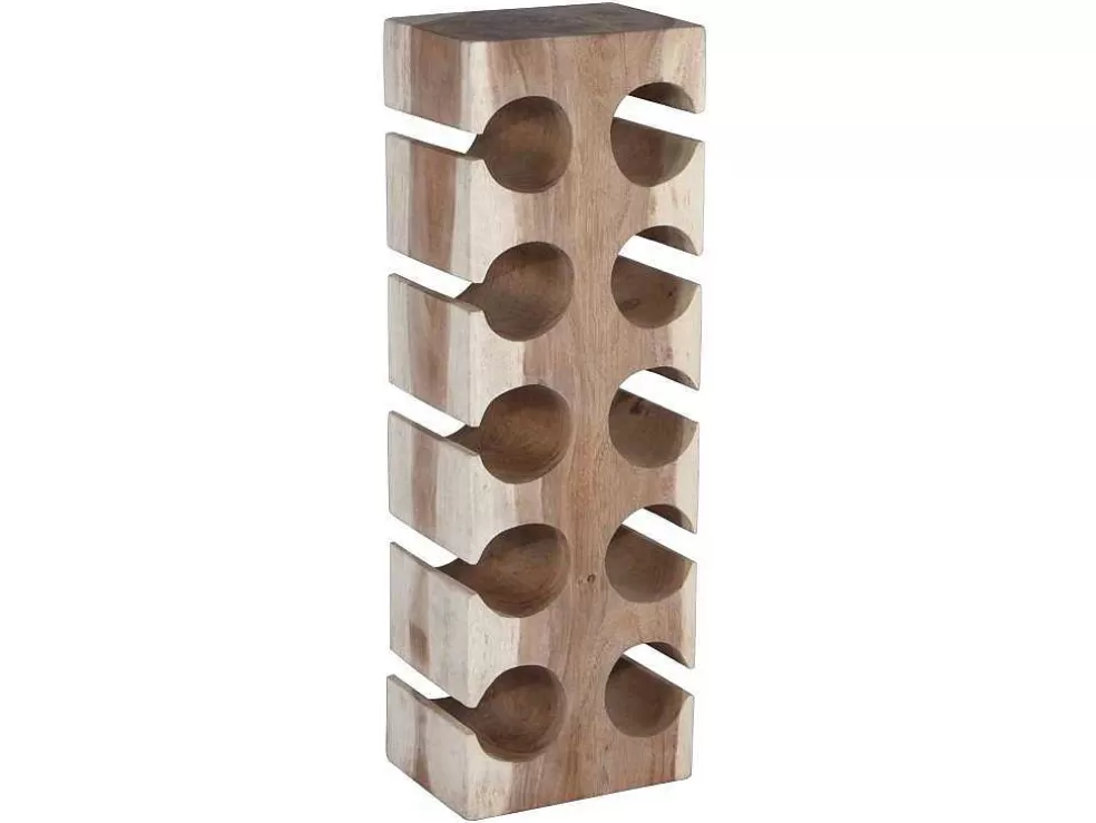 OZAIA Garrafeira Em Madeira De Suar Para 10 Garrafas De C. 19 X L. 27 X A. 70 Cm Cor Natural - Cagayan* Acessórios De Arrumação