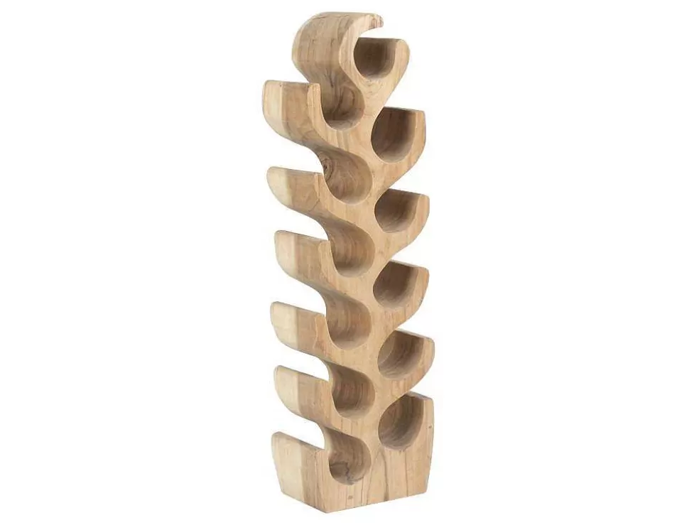 OZAIA Garrafeira Em Madeira De Suar Para 12 Garrafas De C. 28 X L. 19 X A. 100 Cm Cor Natural - Guimaras* Acessórios De Arrumação
