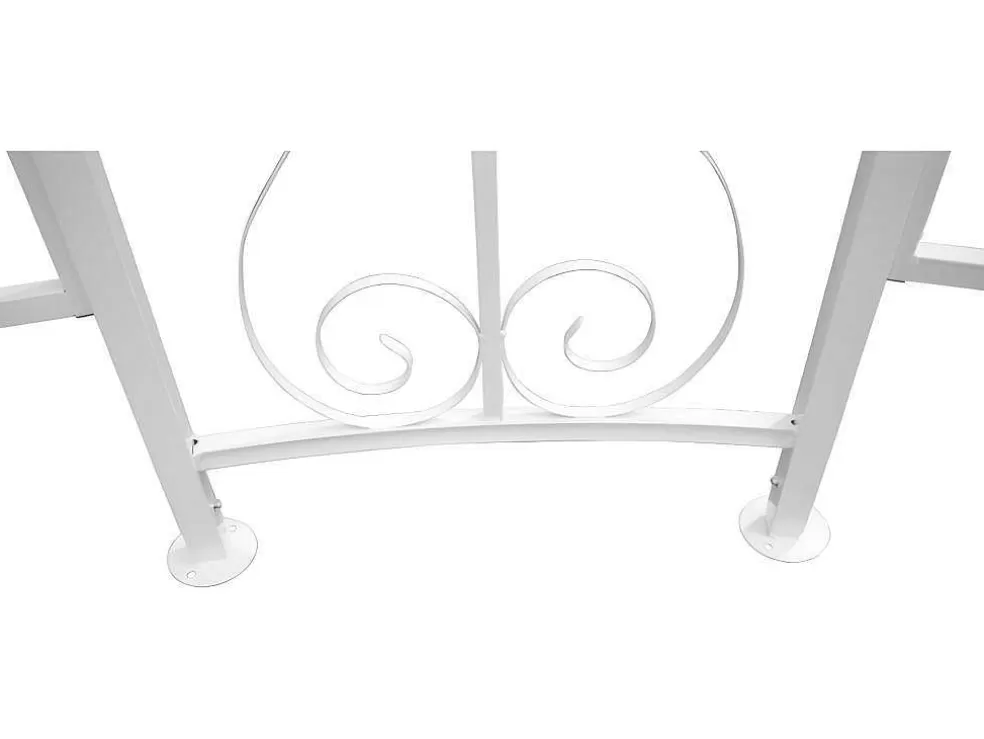 EXPERTLAND Gazebo De Jardim Em Metal Estilo Ferro Forjado D300 X A290 Cm Branco - Tilcara* Pérgola, Coreto, Quiosque