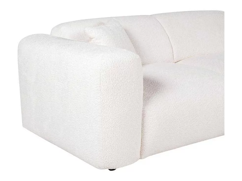 Maison Céphy Grande Sofá De Canto Direito Em Tecido Boucle Branco - Pogni* Sofá De Canto