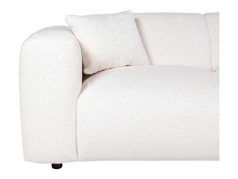 Maison Céphy Grande Sofá De Canto Direito Em Tecido Boucle Branco - Pogni* Sofá De Canto