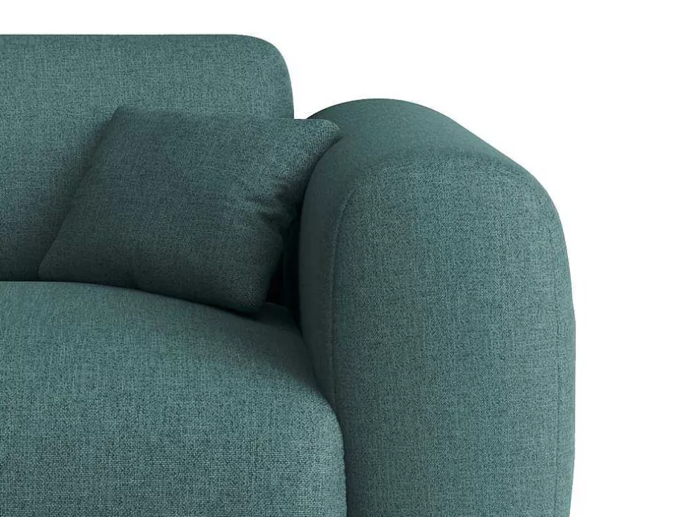 Maison Céphy Grande Sofá De Canto Esquerdo Em Tecido Azul Matizado - Pogni* Promoções Sofás & Poltronas