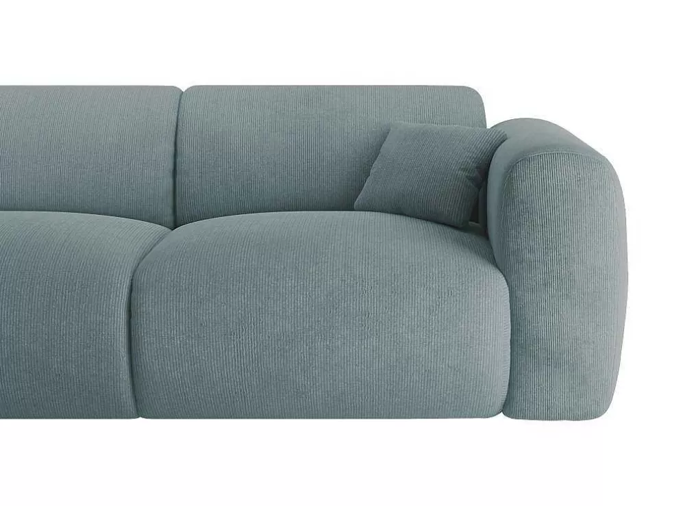 Maison Céphy Grande Sofá De Canto Esquerdo Em Tecido Texturizado Azul - Pogni* Promoções Sofás & Poltronas