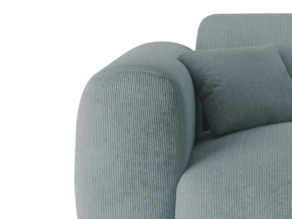 Maison Céphy Grande Sofá De Canto Esquerdo Em Tecido Texturizado Azul - Pogni* Promoções Sofás & Poltronas