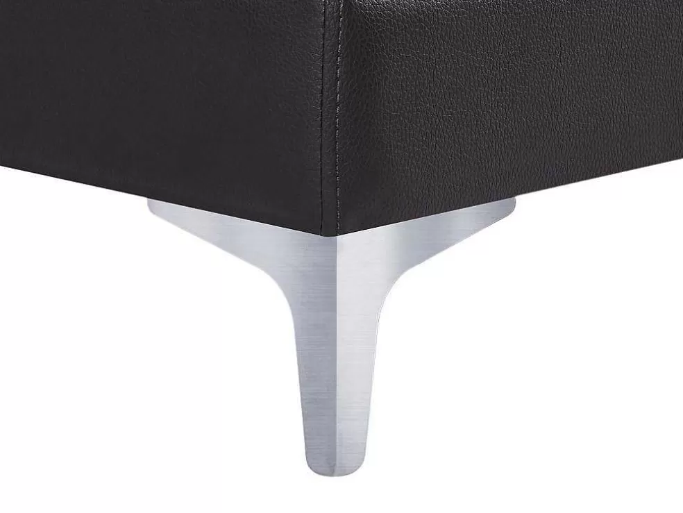 LINEA Sofá Grande Sofá De Canto Panorâmico 7 Lugares Pele De Qualidade Superior Preto - Canto Direito - Donatello Ii* Sofá Panorâmico
