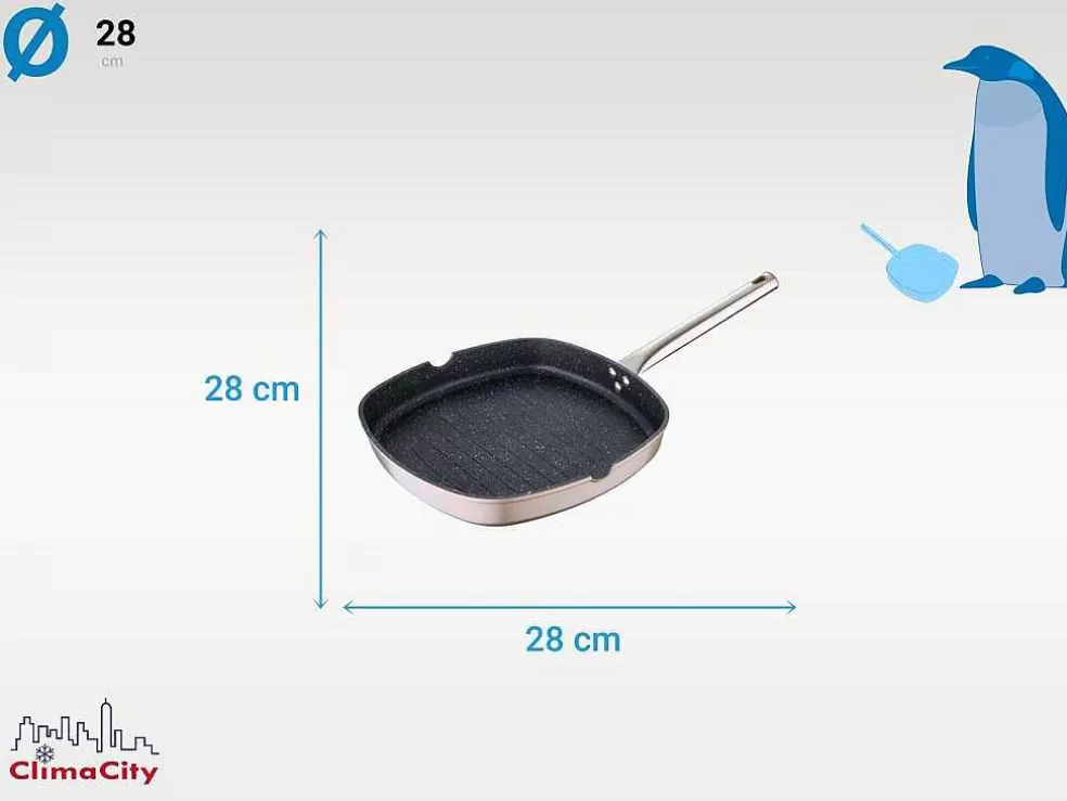 Purline Grelha / Assadeira De Alum?Nio Forjado De 28 Cm Com Revestimento Antiaderente* Louça E Utensílios De Cozinha