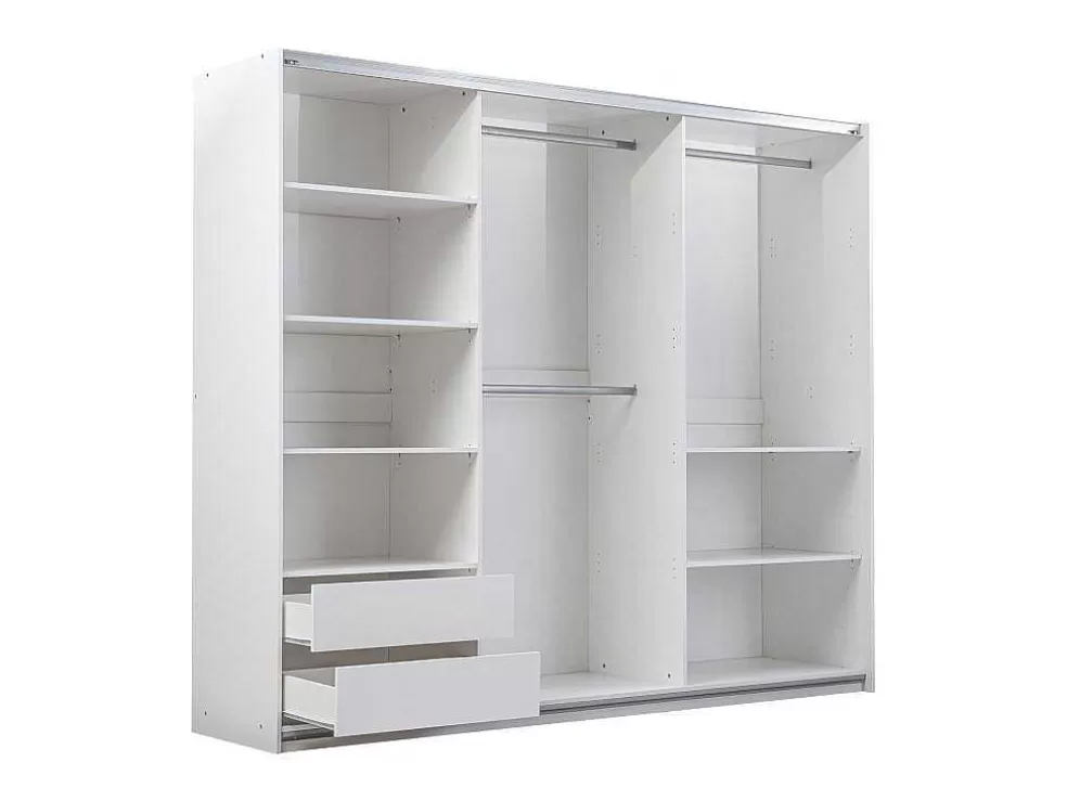 Vente-unique Guarda-Roupa 2 Portas De Correr, C250 Cm, Branco - Aniama* Armário E Roupeiro